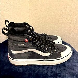 Vans Men's Black and White High-Top Sneakers